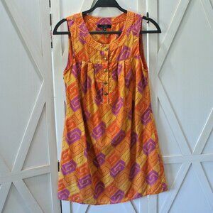 T-Bags Los Angeles Sleeveless Silk Blend Retro Vibe Shift Dress